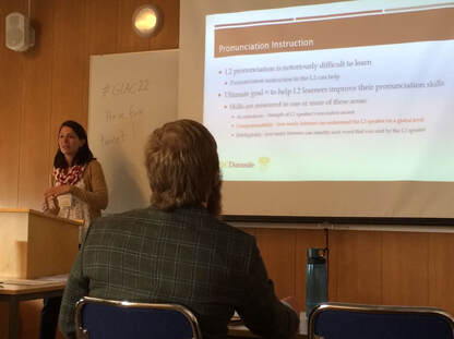 photo of Ashley presenting at a Germanic Linguistics conference